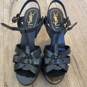 Ysl patent grey heels